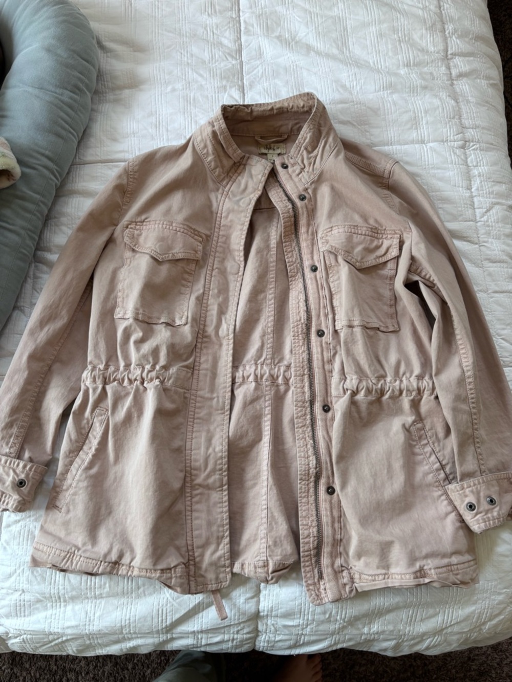 Style & Co. Light Pink Utility Jacket with Drawstring Waist
